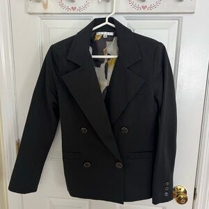 CAbi Double-Breasted Black Blazer